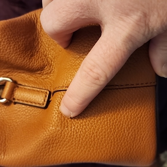 Kate Spade Larchmont Avenue Evangelie Satchel In Warm Cognac Pebbled Leather - Picture 5 of 13